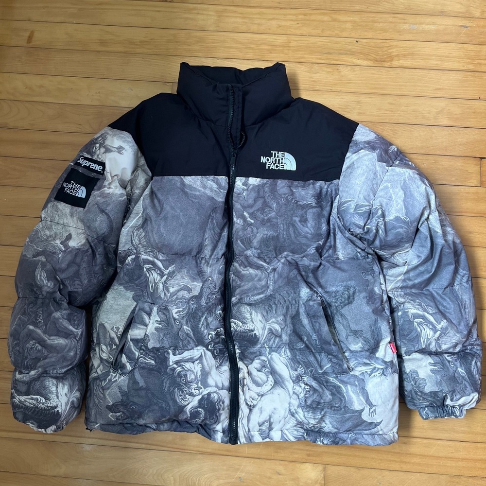 Supreme x The North Face Nuptse Jacket Gustave Dore Angels & Demons Print FW23